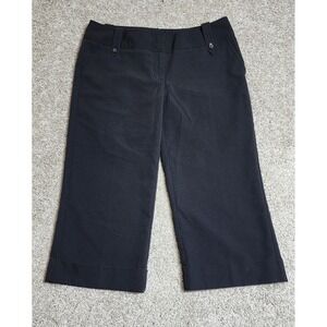 Star City Black Capri Pant Womens Size 7  Mid Rise Trouser Cuffed Hem Lightweig